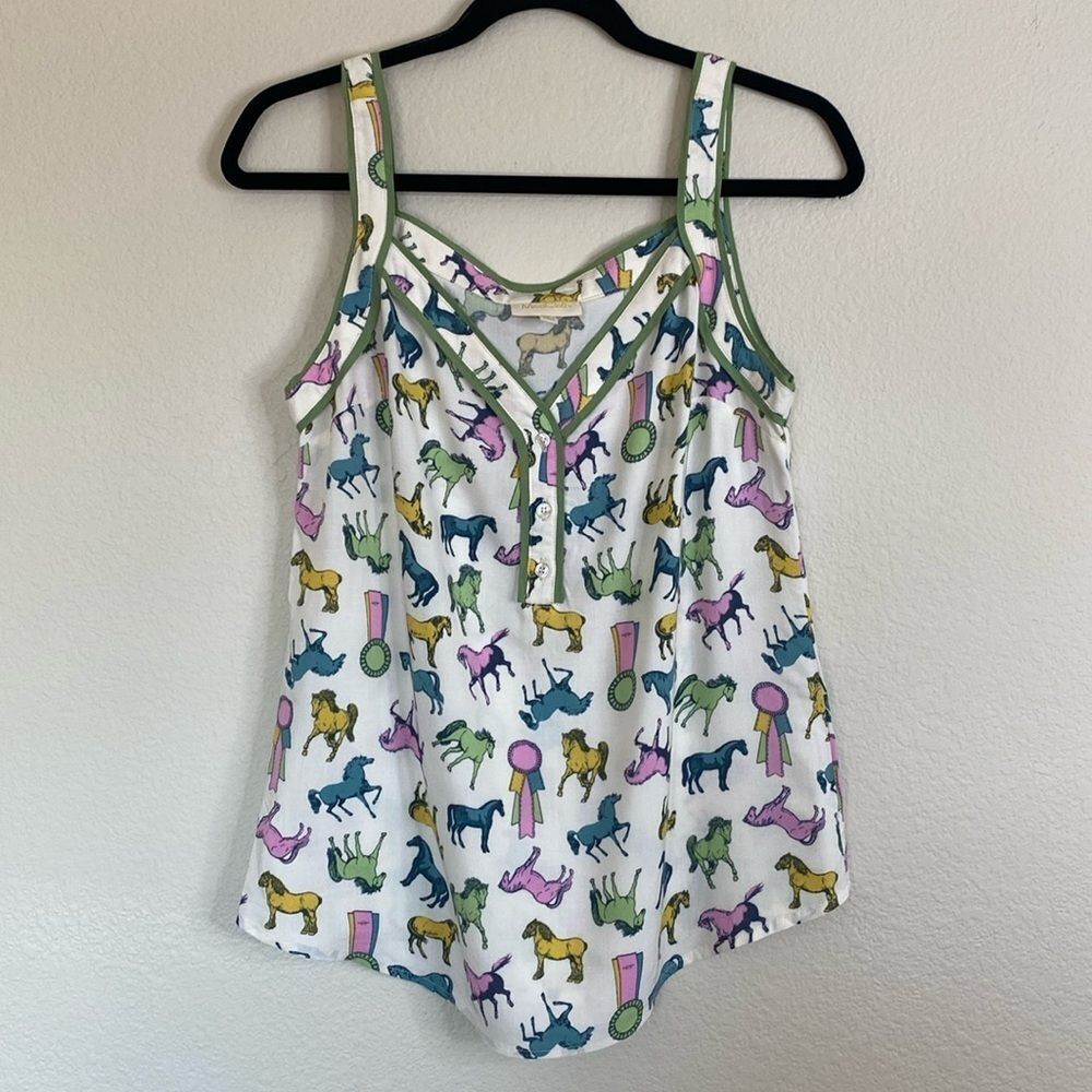 ModCloth tank top blouse horses women’s small VGUC